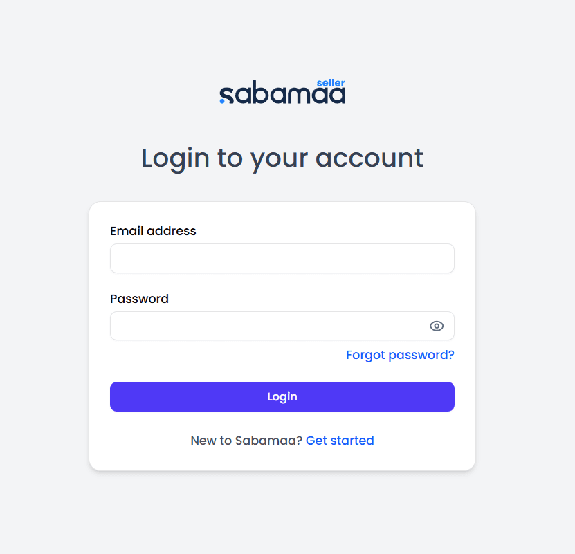 Seller login screenshot